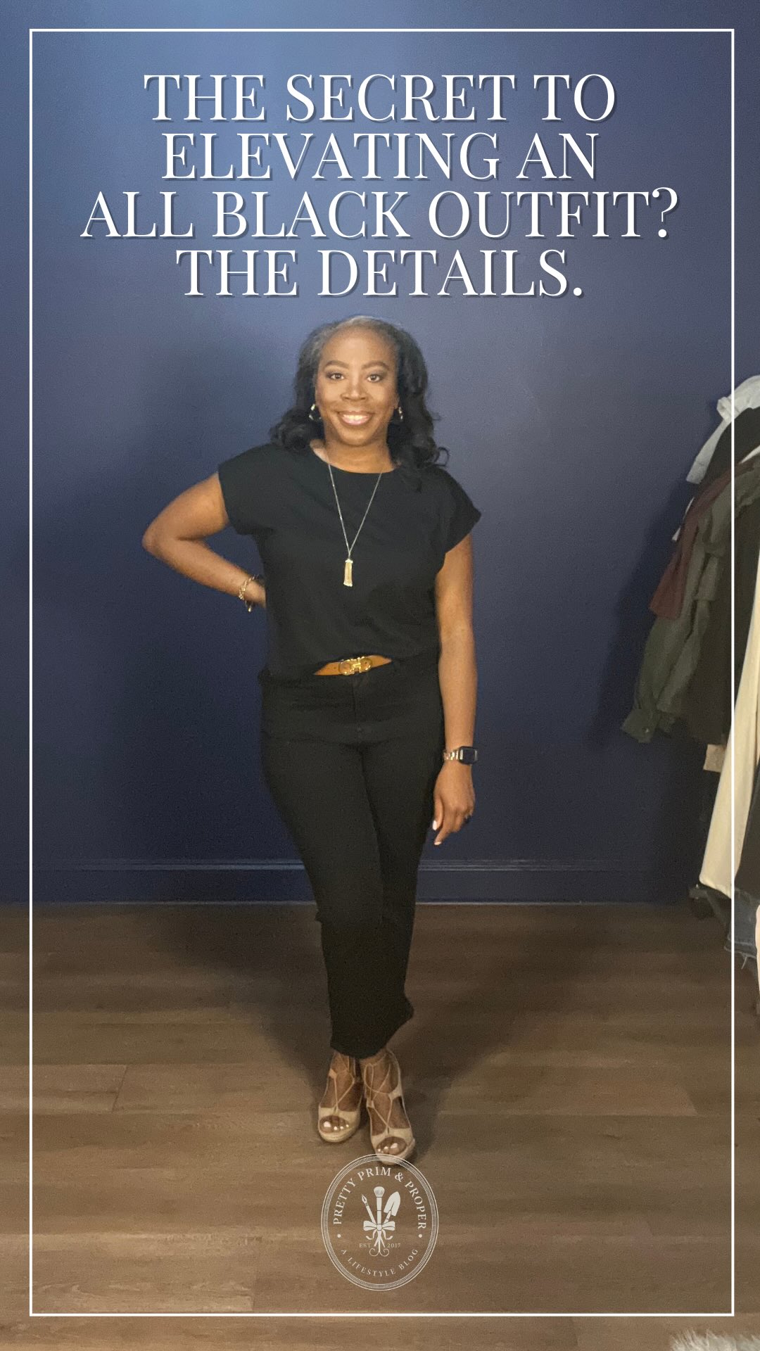 When the outfit is all black, let the details do the talking. ✨

A gold belt detail defines the waist, a long pendant draws the eye, and neutral heels finish the look. A simple formula for those mornings when you want to feel pulled together with minimal effort.

Save this for your next “what should I wear?” morning. Shop the look through the LTK link in my bio.

#AllBlackOutfit #ElevatedBasics #WorkwearStyle #ClassicStyle #PrettyPrimAndProper

Comment SHOP below to receive a DM with the link to this post on my LTK ⬇ https://liketk.it/6oGKH