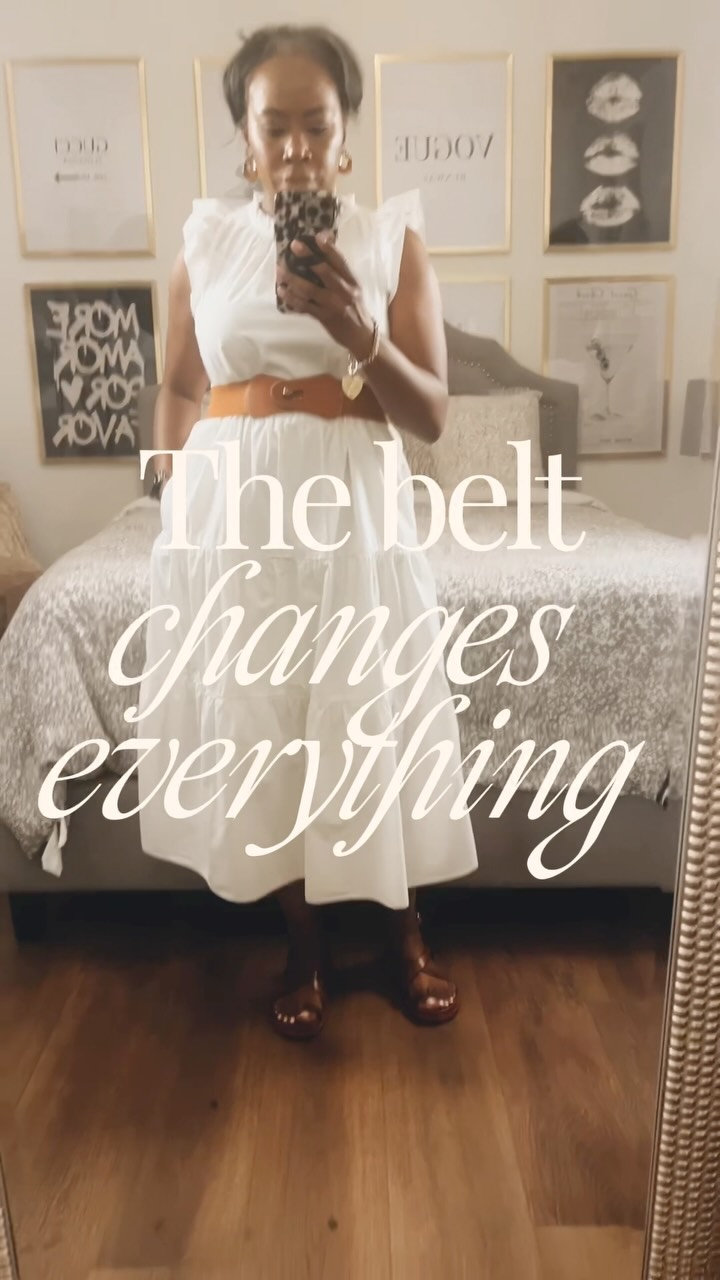 A simple dress can completely change with one styling decision.

This white tiered dress is pretty on its own, but adding a cognac belt gives it shape, defines the waist and makes the whole look feel a little more intentional.

Sometimes getting dressed isn’t about adding more—it’s about knowing which finishing piece will make everything else fall into place. 🤎

#PrettyPrimAndProper #OOTD #ClassicStyle #PolishedStyle #FeminineStyle StyleOver40 EverydayStyle WardrobeStyling BeltedDress PersonalStyle